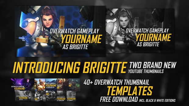 Overwatch | Thumbnail Template (incl, Moira)