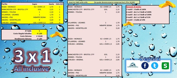 3x1 All Inclusive ( three betting systems in one )