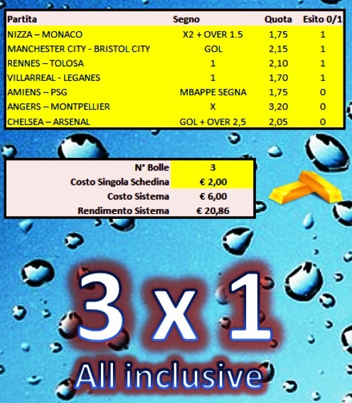 3x1 All Inclusive ( three betting systems in one )