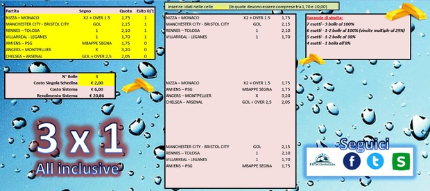 3x1 All Inclusive ( three betting systems in one )