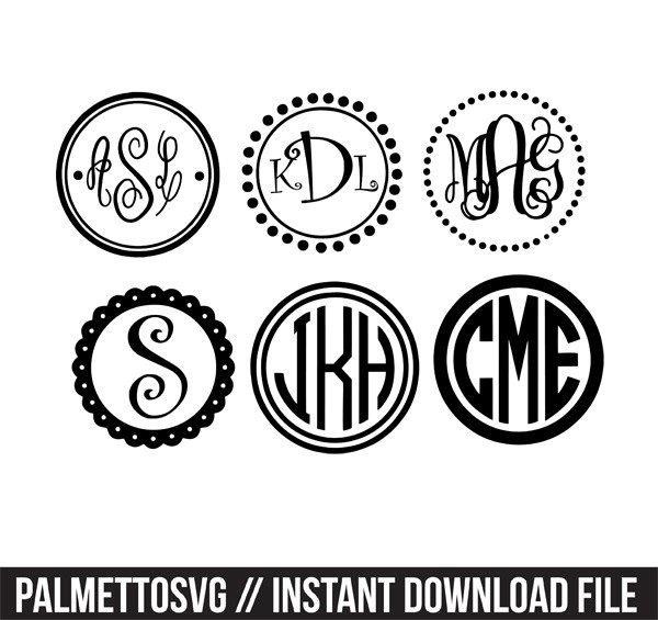 circle monogram frames with