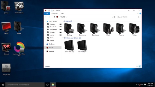 One Vision Red IconPack