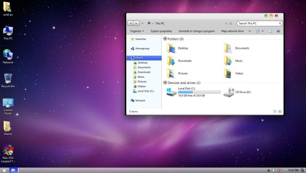 Mac OSX Leopard ThemePack for Win 7/8.1/10RS3