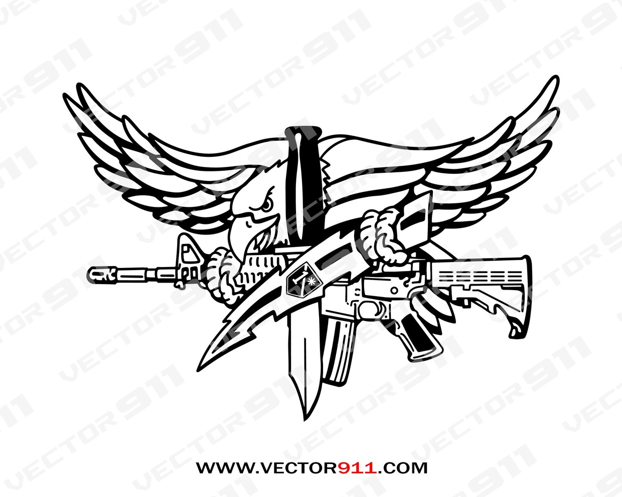 Soldier Swat Policeman Rifle Eagle Shield Vector Image, 51% Off