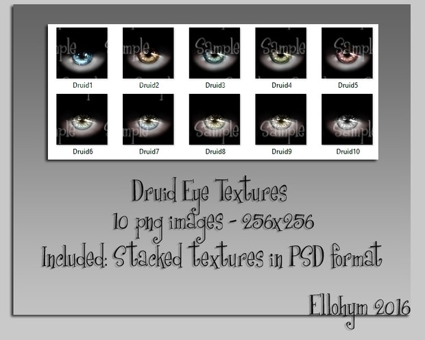 Ellohym - Druid Eye Textures - 10 High Quality .png