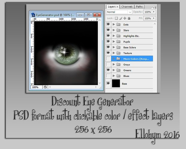 Ellohym - Discount Eye Generator - PSD format