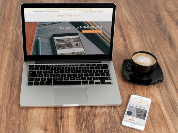 BlogrCart MNMLUS (PRO v2.0) - Premade 2 in 1 Blogger & Store Theme/Template with Wishlist Functions