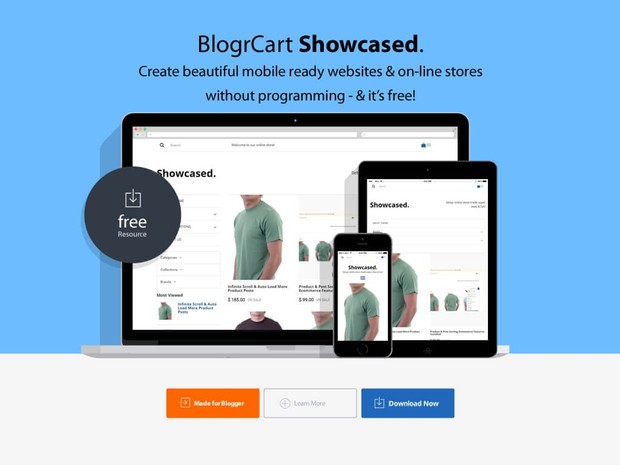 BlogrCart SHOWCASED. (Complimentary) Blogger Store Ecommerce Template Attribution Removed