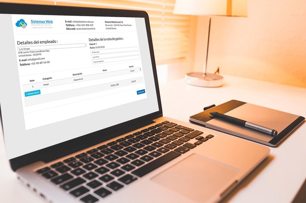 Sistema web de nota de gastos desarrollado con PHP, MySQL y Bootstrap 3