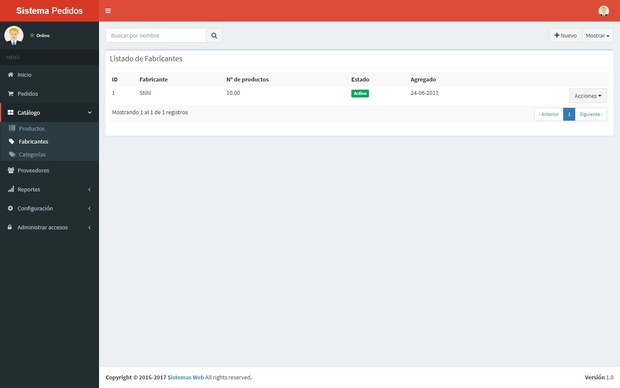 Sistema web de pedidos