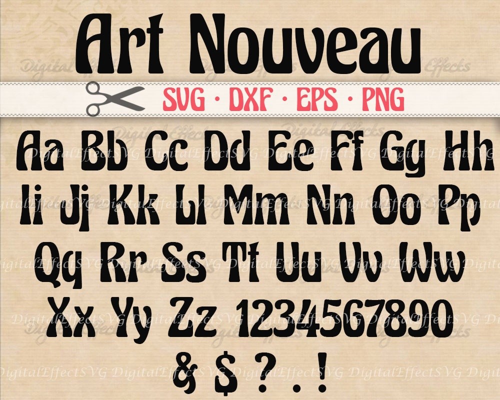 Art Nouveau Font Svg