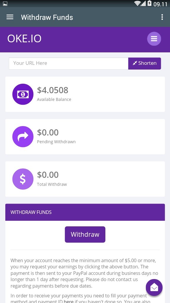 Oke.io - Shorten Urls and Earn Money!