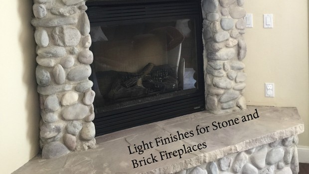 Light Finishes for Stone and Brick Fireplaces