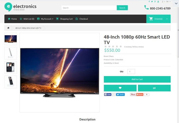 Electronic Store OpenCart Template