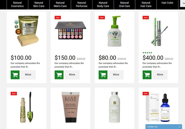 Organic Cosmetics Store OpenCart Template