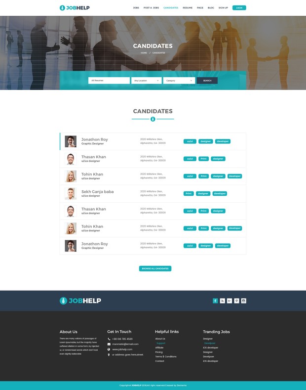 ThemeForest - Jobhelp - Job Board PSD Template