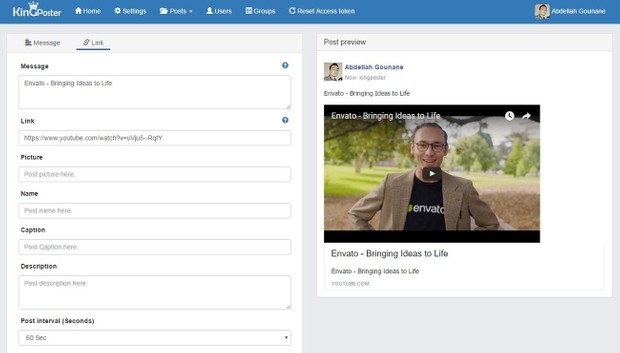 King poster v1.6.1 - Facebook group auto poster script