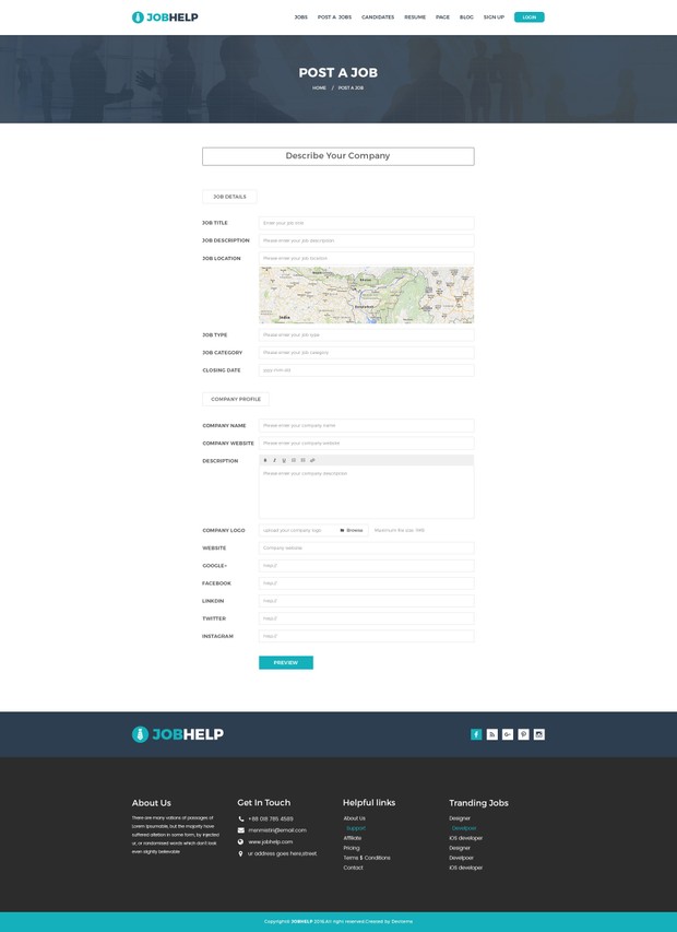 ThemeForest - Jobhelp - Job Board PSD Template