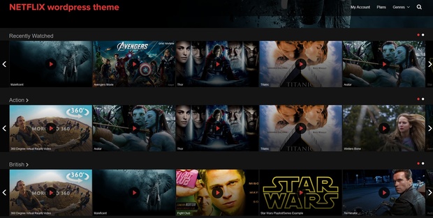 NETFLIX wordpress theme premium