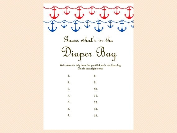 Blue And Red Nautical Baby Shower Games Pack Magical Printable Blue And Red Nautical Baby Shower Games Pack Magical Printable