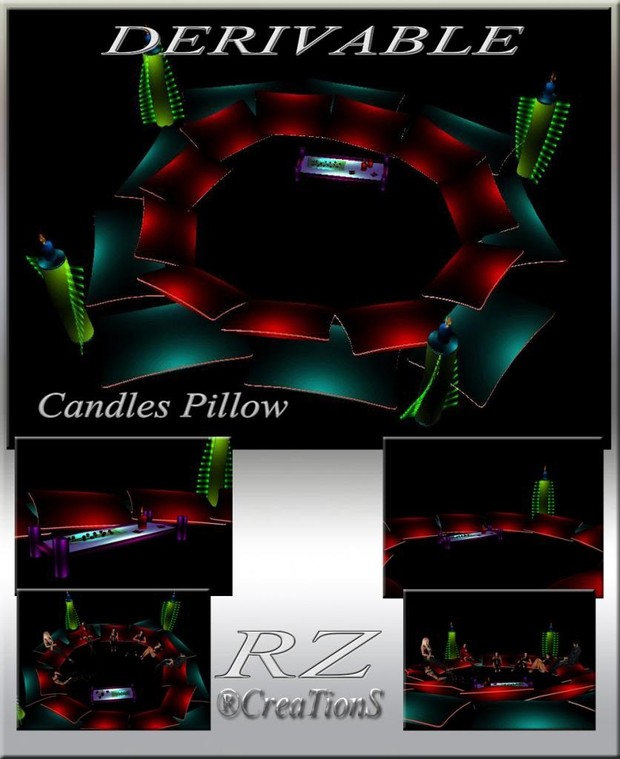 176. Candles Pillow With 7 Poses Mesh Furniture