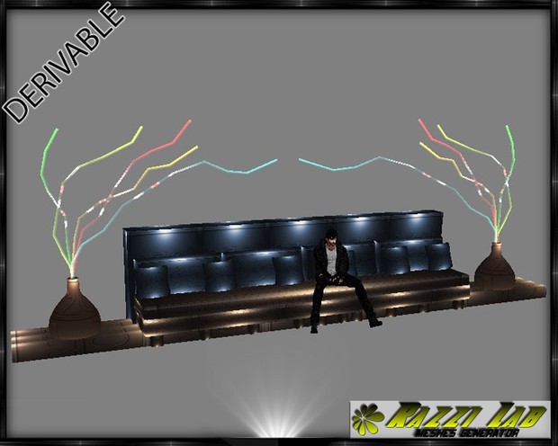 189. Wall Deco Couch Set Mesh Furniture