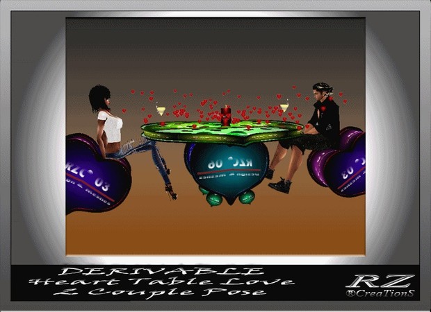 156. Valentine Table 1 Poses With Particles Mesh Furniture