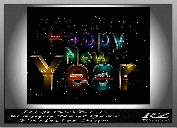 146. Particle Sign Happy New Year Mesh Furniture