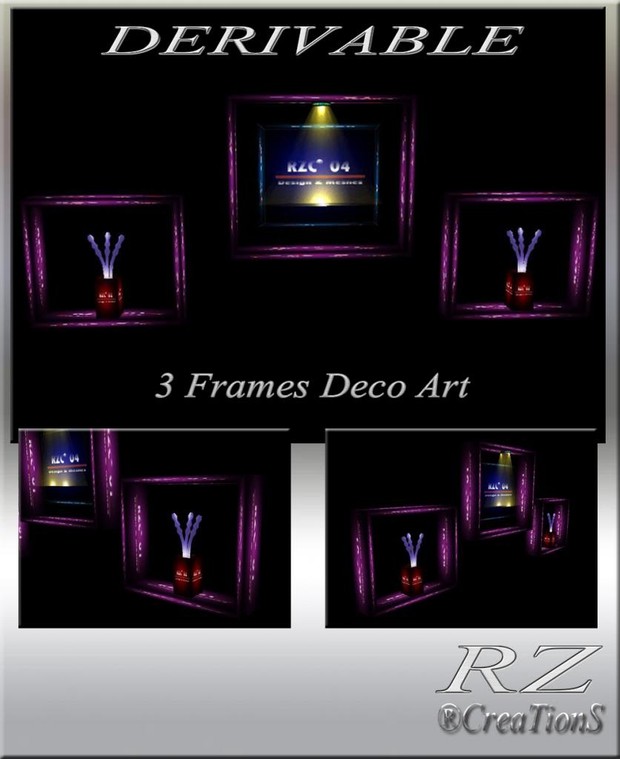 172. 3 Frames Decoration Art Meshes Furniture