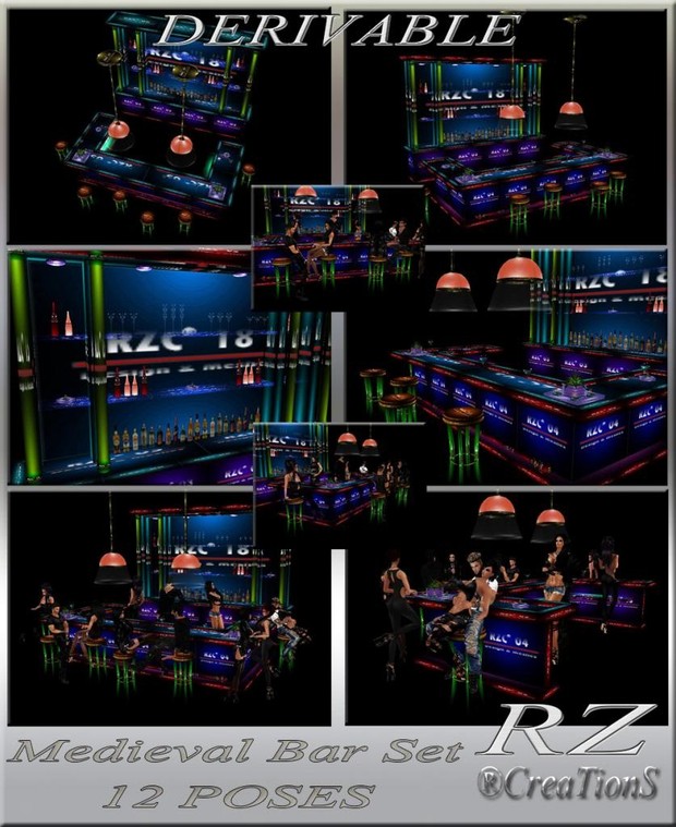165. Medieval Bar Set Mesh Furniture