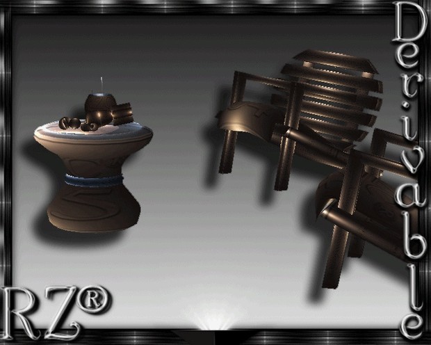 131. Tiki Chair X4 With 4 Poses Mesh Furniture
