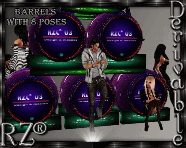 78. Barrels 8 Poses Mesh Furniture