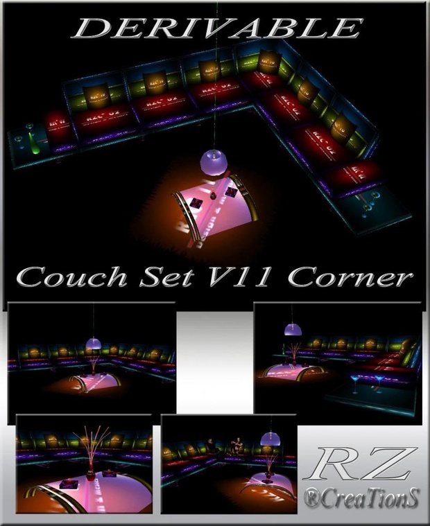 169. Couch Set V 11 Corner With Poses Mesh Furniture