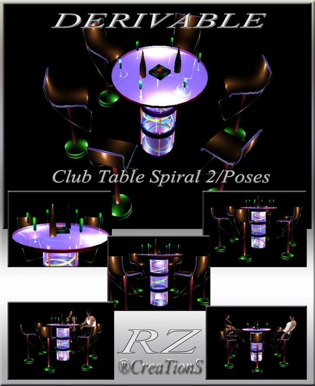 181. Club Table 2 Poses Mesh Furniture