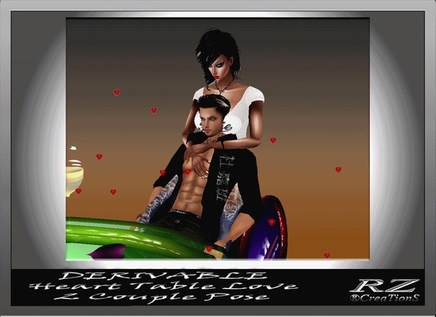 156. Valentine Table 1 Poses With Particles Mesh Furniture