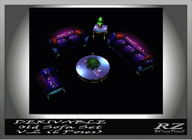 161. Old Sofa V2 With 6 Poses Furniture Mesh