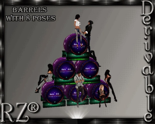 78. Barrels 8 Poses Mesh Furniture