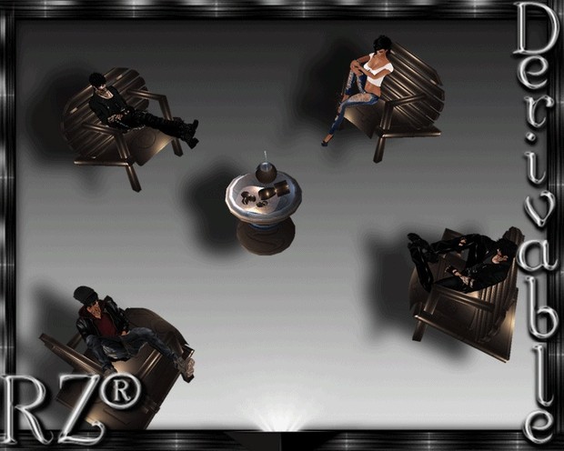 131. Tiki Chair X4 With 4 Poses Mesh Furniture