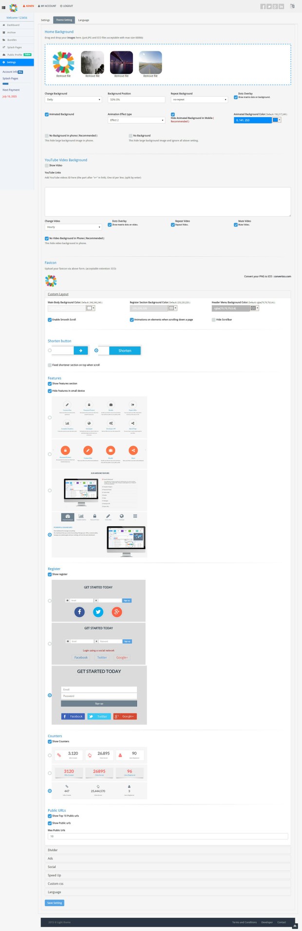 Light Theme for Premium URL Shortener