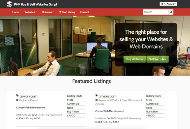 PHP Website and Domains Marketplace