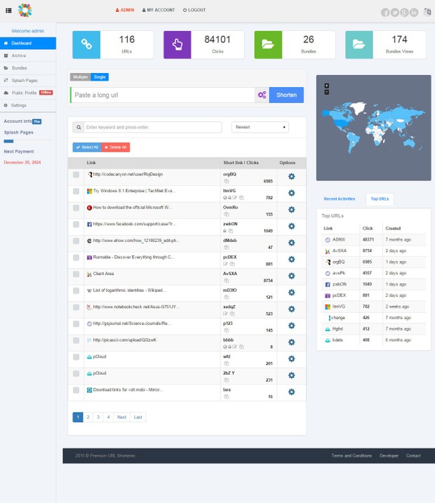 Light Theme for Premium URL Shortener