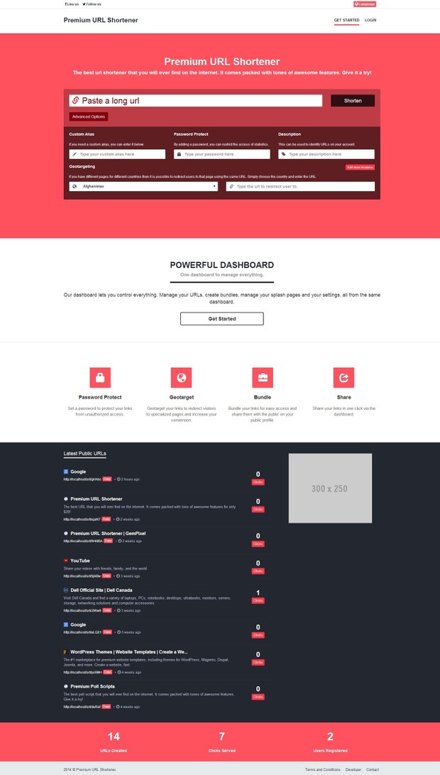 Simplex Theme for Premium URL Shortener