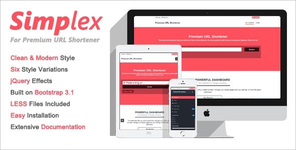 Simplex Theme for Premium URL Shortener