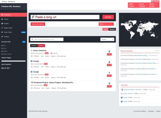 Simplex Theme for Premium URL Shortener