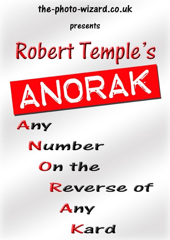 ANORAK - Any Number on Reverse of Any Kard