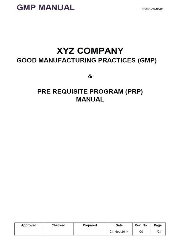 GMP Manual Template