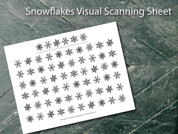 Visual Scanning Worksheet - Snowflakes