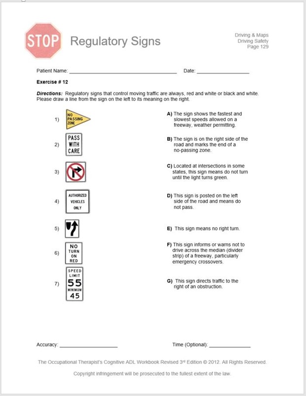 The Occupational Therapist's Cognitive ADL Workbook- 3rd Edition