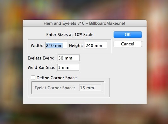 Hem and Eyelets - InDesign Script