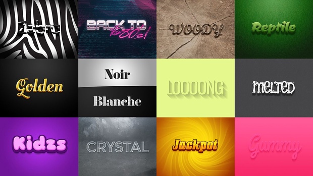 21 Photoshop Professional text effects / 21 efectos profesionales de texto para Photoshop
